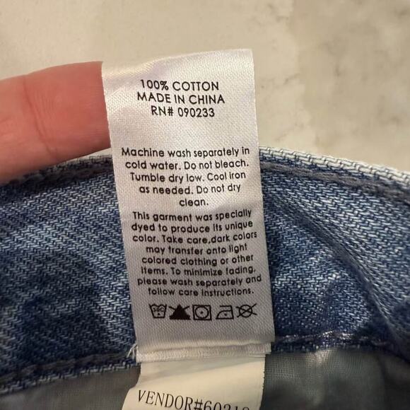 PacSun Eco Medium Blue Frayed High Waisted Bootcut Jeans Women's 26 Button Fly - Picture 10 of 10